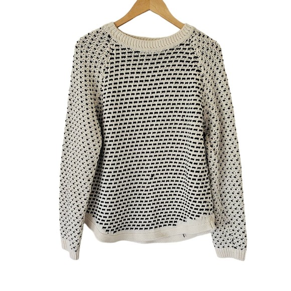 Anthropologie MOTH Black White Asymmetric Sweater Large - Picture 4 of 5